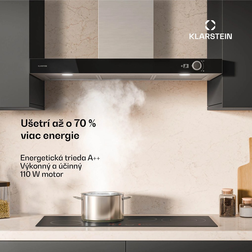 Klarstein AirNova digestor, recirkulácia a odsávanie vzduchu, energetická účinnosť A++, 110 W, 620 m³/h