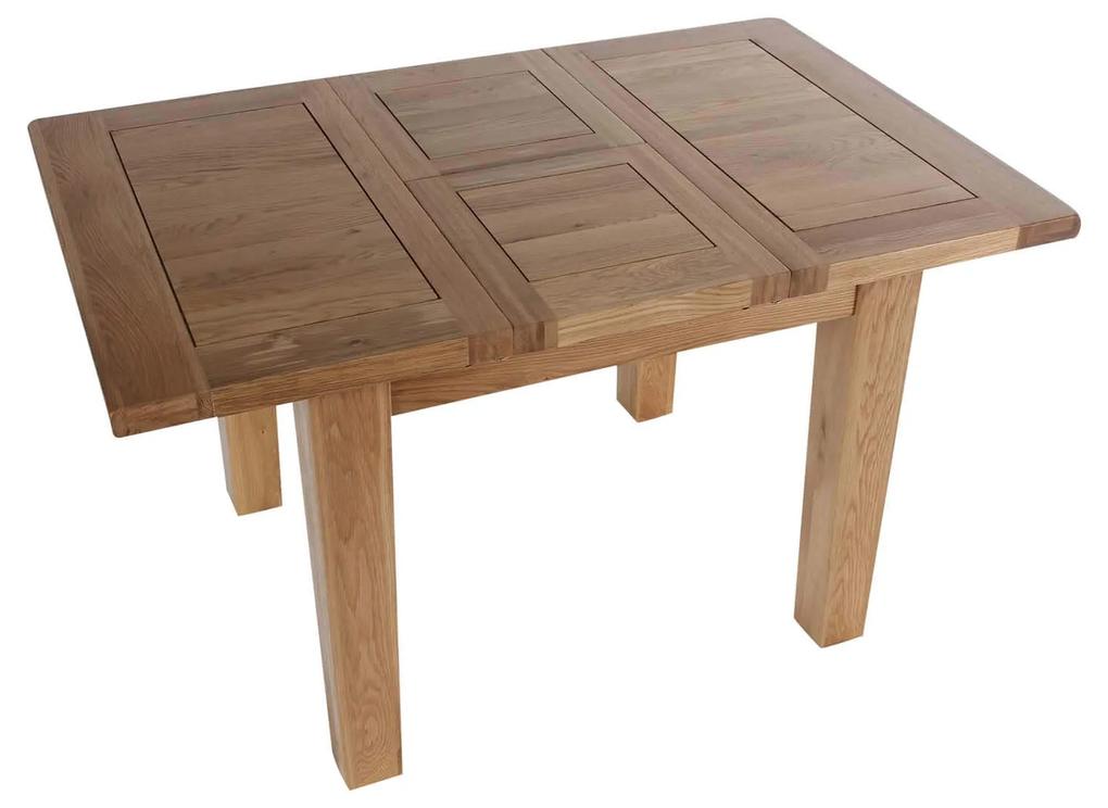 Malý dubový rozkladací stôl z masívu do malej kuchyne pre 2 až 4 osoby, 100-140×90×79 cm