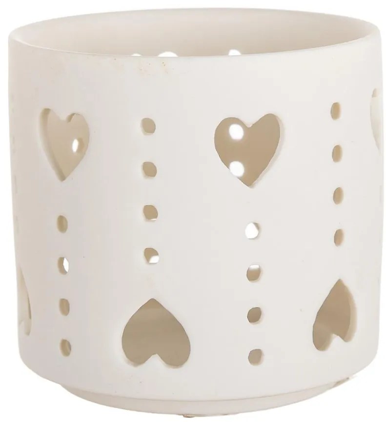 Svietnik T-Light porcelánový Heart biely