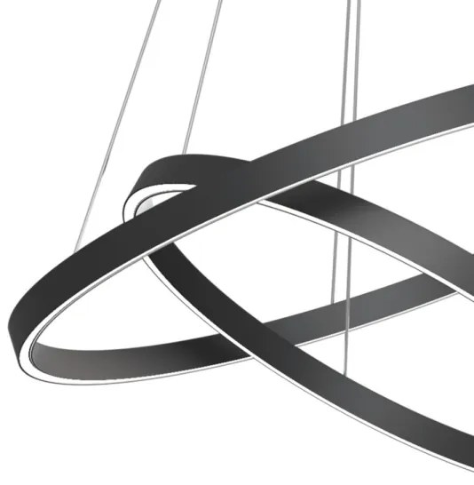 Maytoni MOD058PL-L74B3K - LED Luster na lanku RIM LED/88W/230V pr. 80 cm čierna