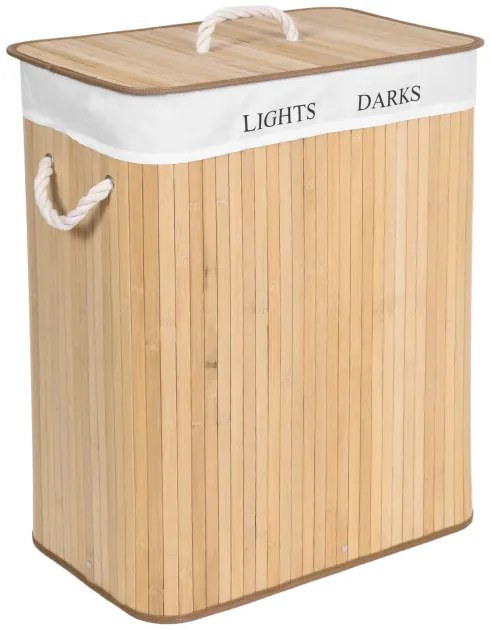 Kôš na bielizeň 2 priehradkový, bambusový