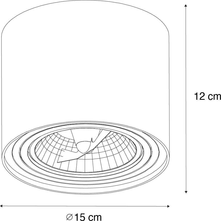Sada 4 moderných čiernych otočných a naklápacích stropných bodových svetiel AR111 - Rondoo Up