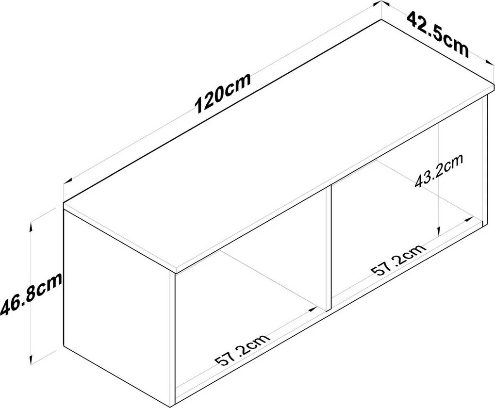 Nástenná skrinka Bany Walnut and White