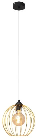 Luster na lanku MERCURE 1xE27/15W/230V zlatá/čierna