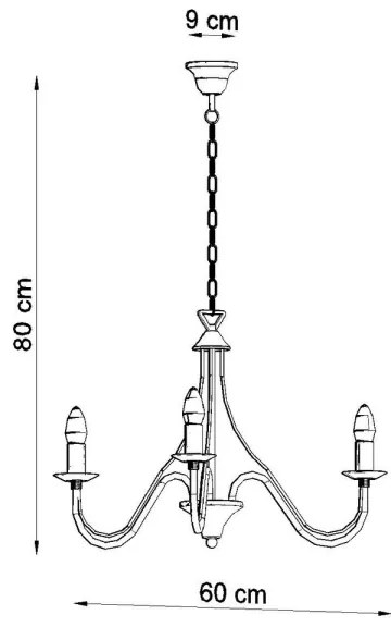 Luster na reťazi MINERWA 3 3xE14/40W/230V čierna