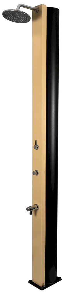 Solárna sprcha CRM 40 l s tlačidlovou batériou biela/hnedá/beige, Farba Rustikálna-hnedá