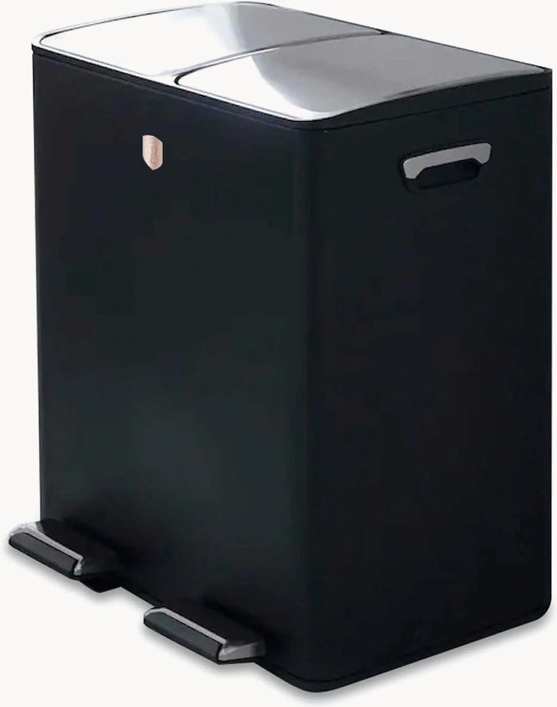 Odpadkové koše's pedálmi Matte Black, 2 ks