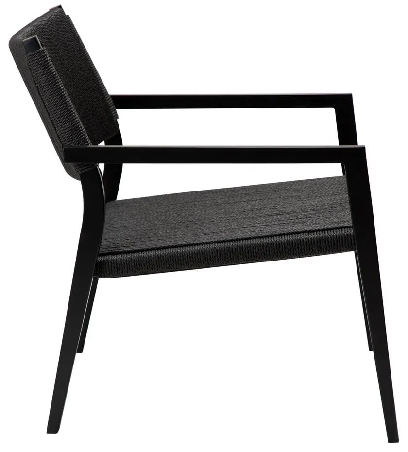 Čierne kreslo s trstinovým výpletom Loop – DAN-FORM Denmark