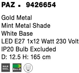 Retro stojaca lampa Paz mint