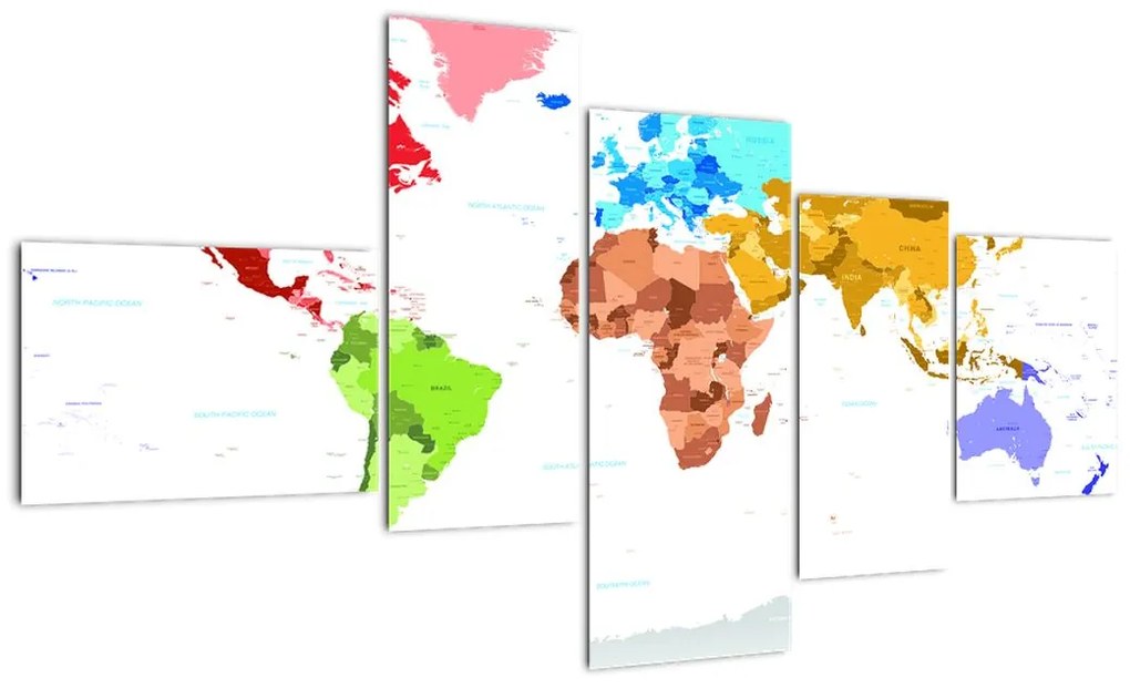 Obraz - farebná mapa sveta