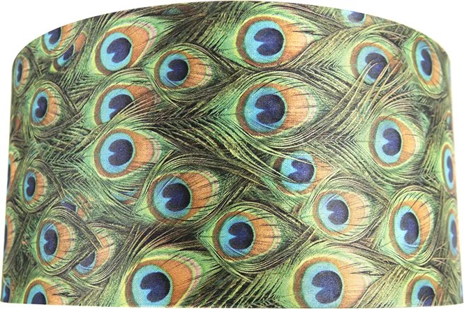 Zamatový tienidlo s dizajnom páva 50/50/25 so zlatým vnútrom