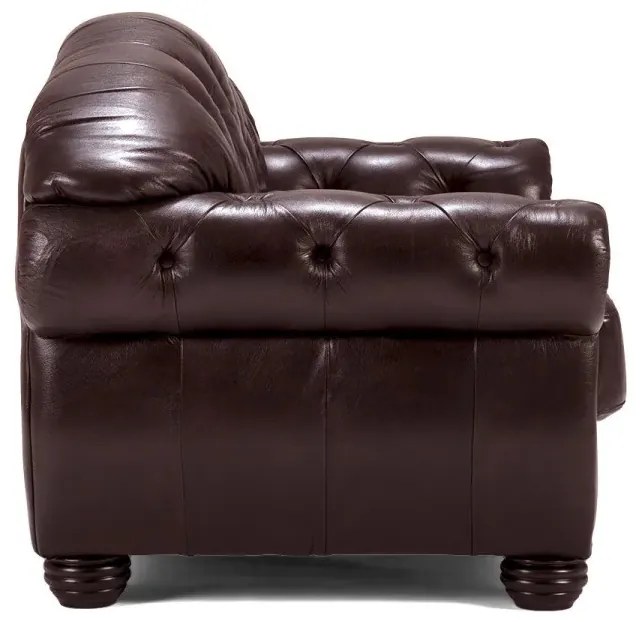 furniture-nabytek.cz - Pohovka Chesterfield Hereford 2-místná z pravé kůže, hnědá