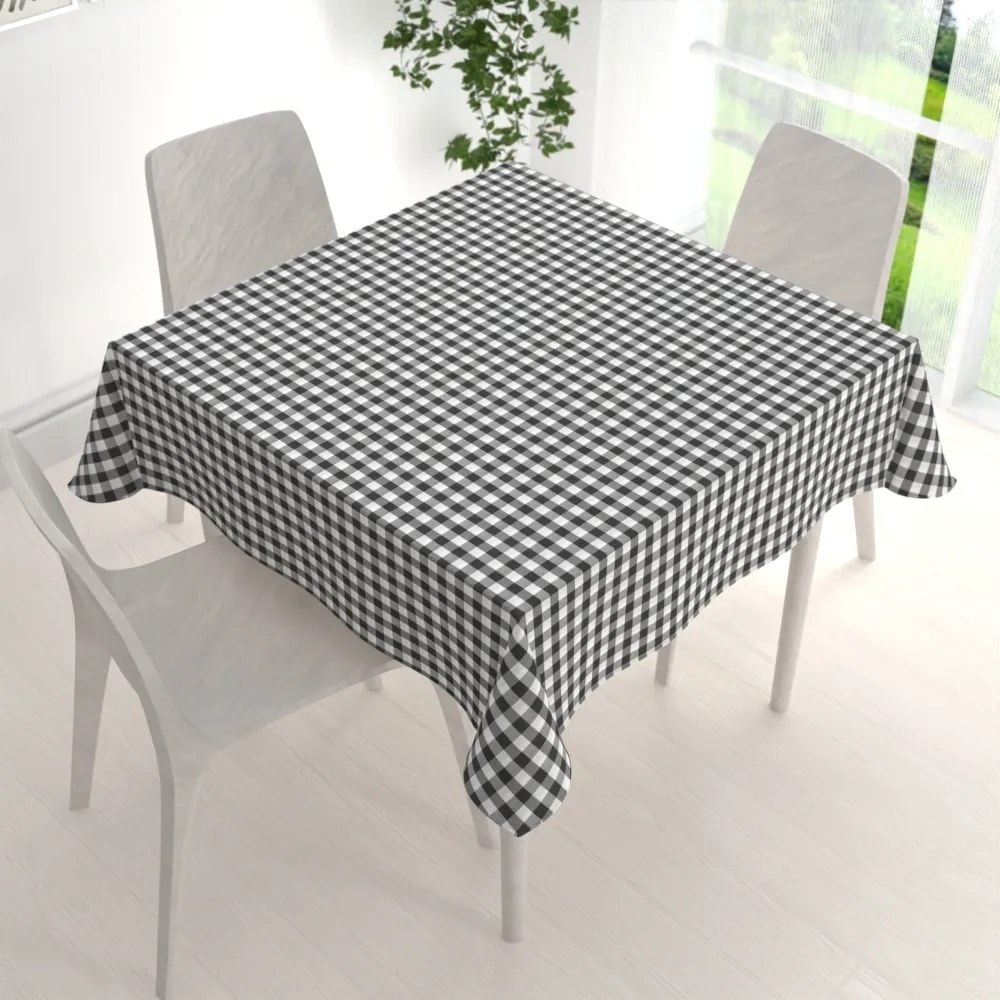 Biante Dekoračný štvorcový obrus Rebeka RE-011 Sivo-biela kocka stredná 50x50 cm