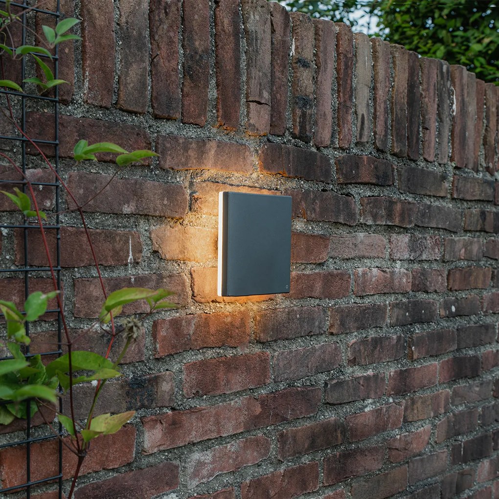 Dizajnová nástenná lampa sivá hliníková 15 cm vrátane LED 9W - Skyf