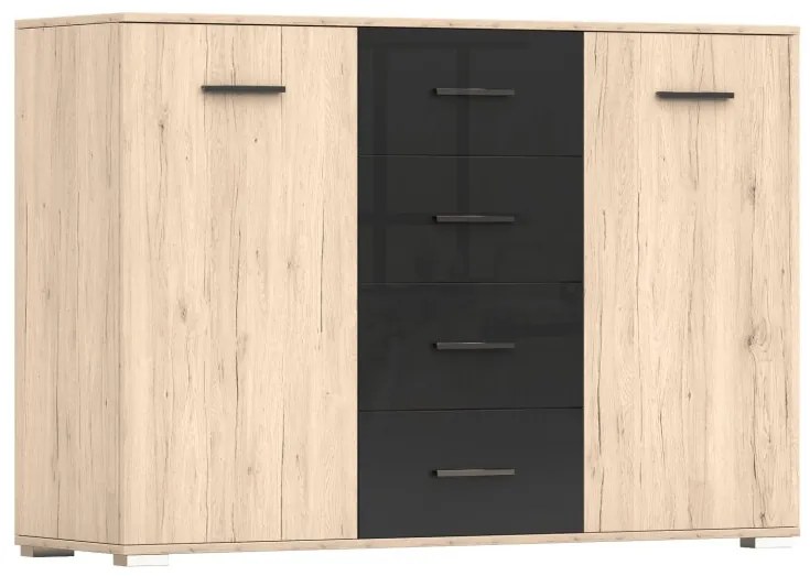 Komoda 2D4S BARI 135 cm dub san remo sand/čierna