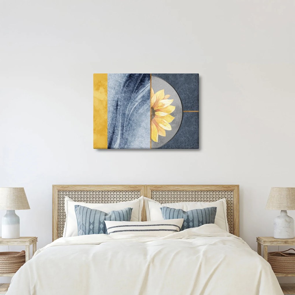 Obraz - Tvary a kvet (70x50 cm)