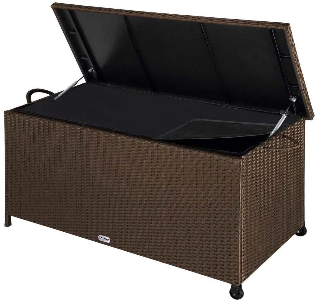 InternetovaZahrada - Úložný box 122cm x 56cm x 61cm - hnedá s kolieskom