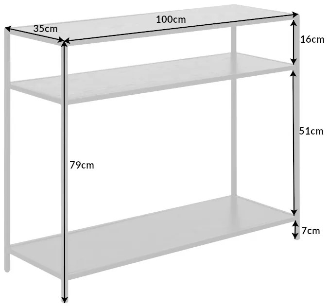 Dizajnová konzola Maille 100 cm čierny jaseň