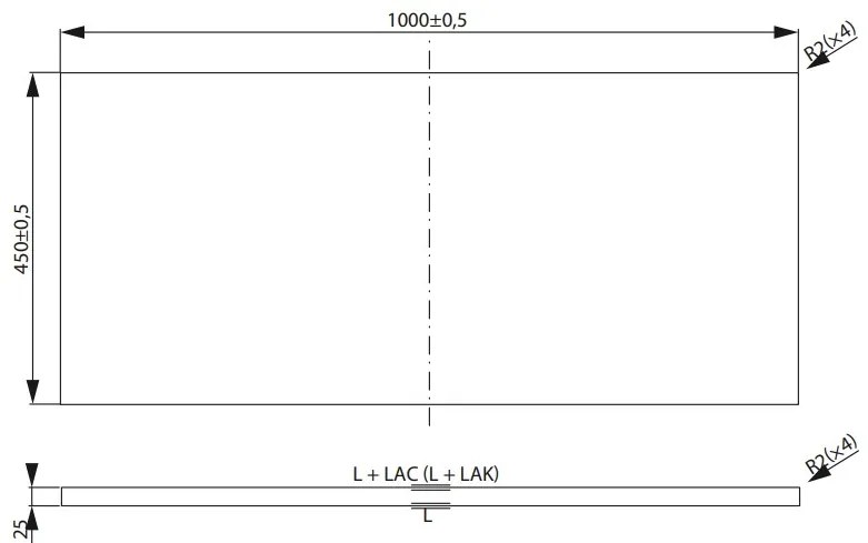 Cersanit City, pultová doska 100x45x2,5 cm, biela lesklá, S584-038