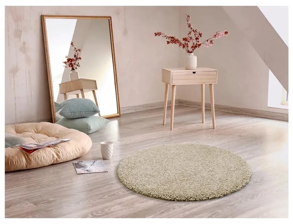 Svetlý béžový koberec Universal Aqua Liso, ø 100 cm