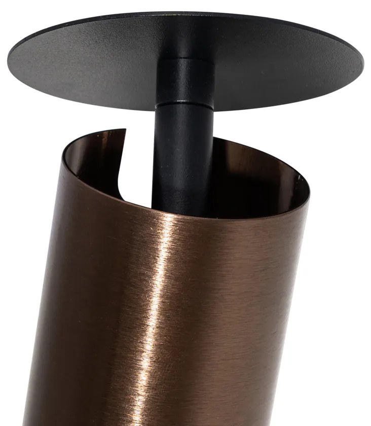 Moderné zabudované bodové svetlo tmavá bronz GU10 50 mm - Chels