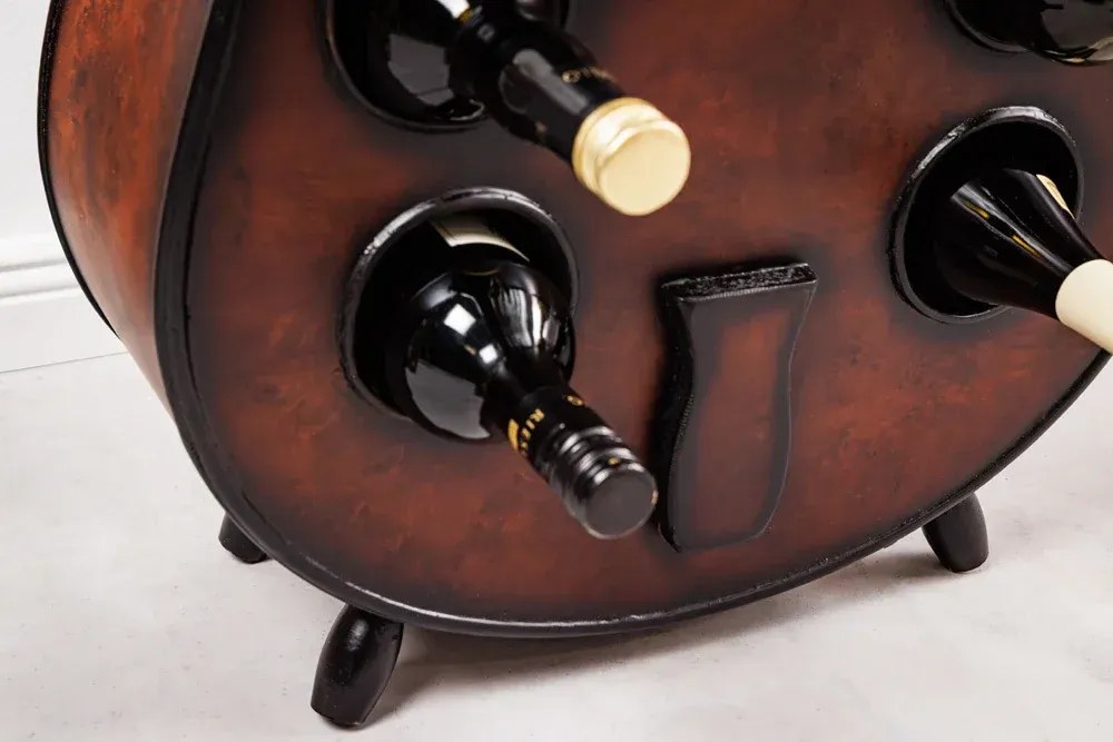 Invicta Interior - Extravagantný stojan na víno CELLO 133 cm hnedý, borovica