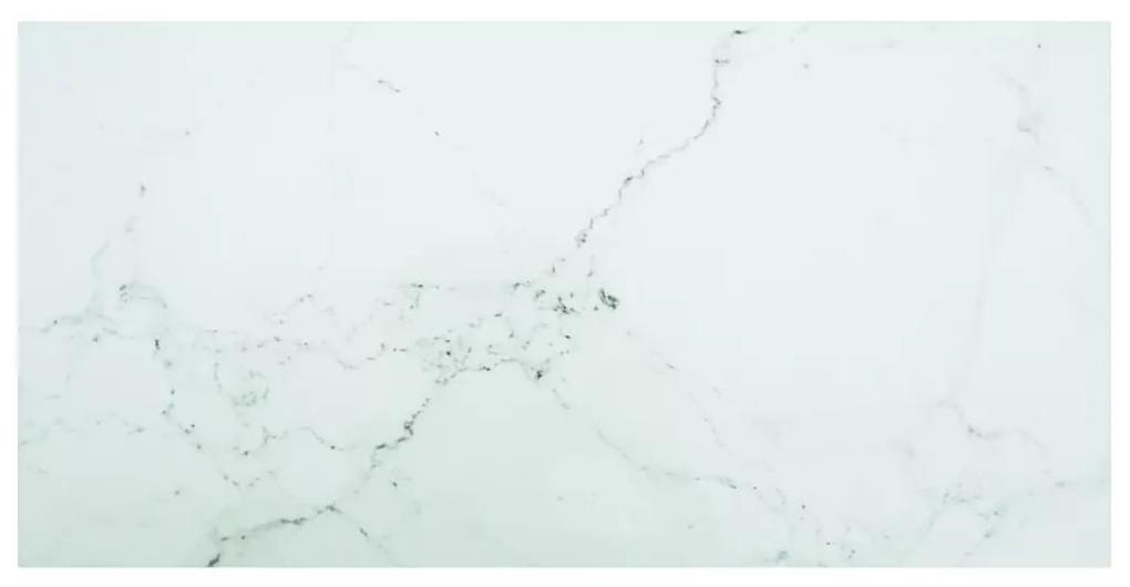 vidaXL Stolová doska biela 100x50 cm 6mm tvrdené sklo s mramorovým dizajnom