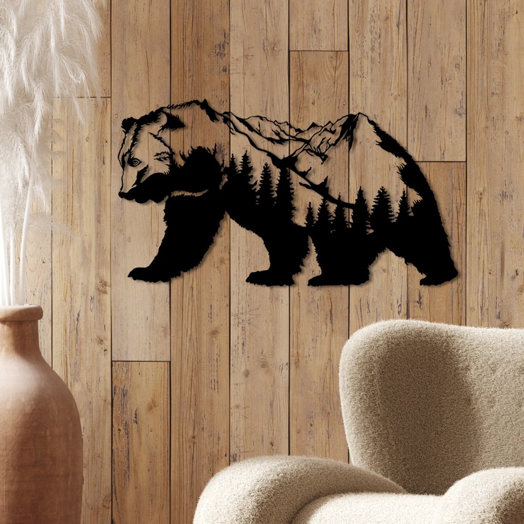 Nástenná kovová dekorácia Orso-1 čierna