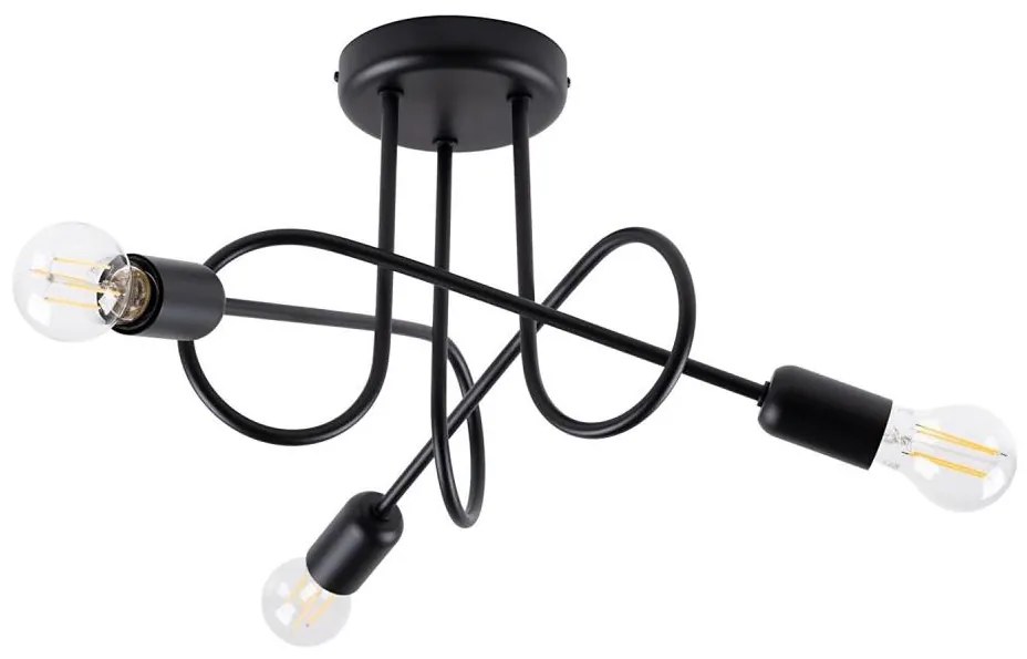 Sollux SL.1434 - Prisadený luster LOOP 3xE27/15W/230V čierna