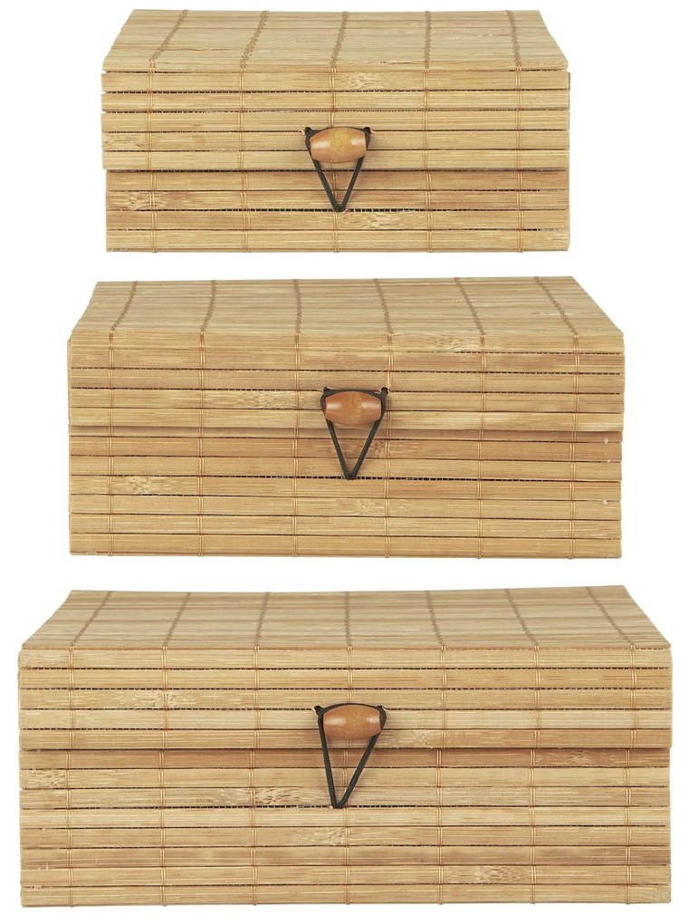 IB LAURSEN Bambusový úložný box – set 3 ks