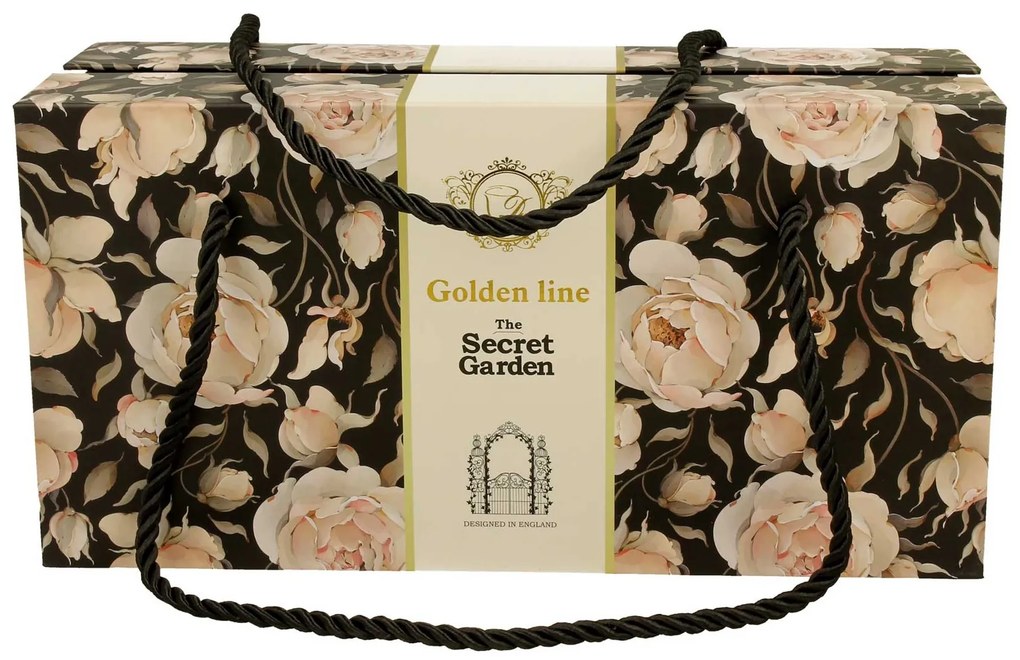 Porcelánový hrnček na nohe Royal English Roses Black 320 ml sada 2ks