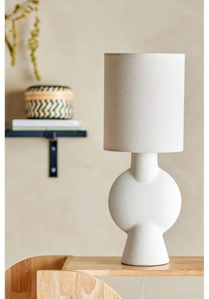 Béžová stolová lampa s textilným tienidlom (výška 54,5 cm) Sergio – Bloomingville