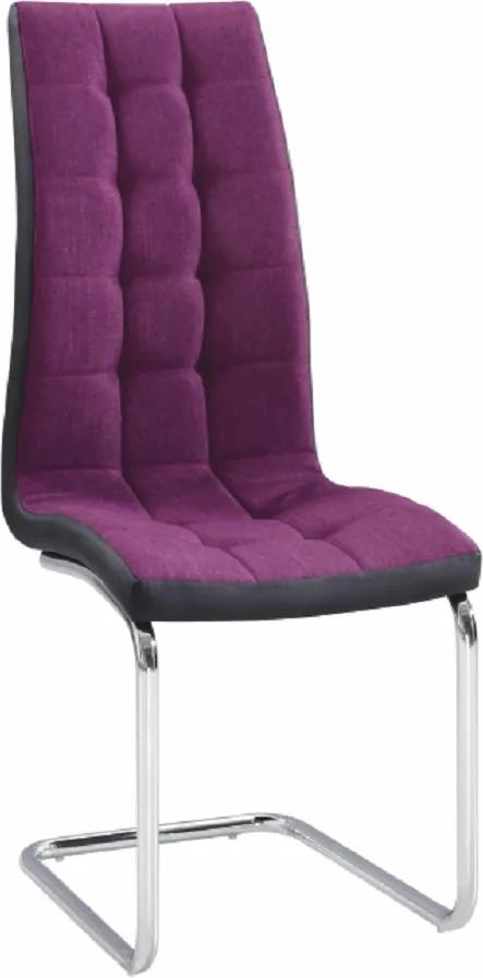 Jedálenská stolička, fialová/čierna/chróm, SALOMA NEW