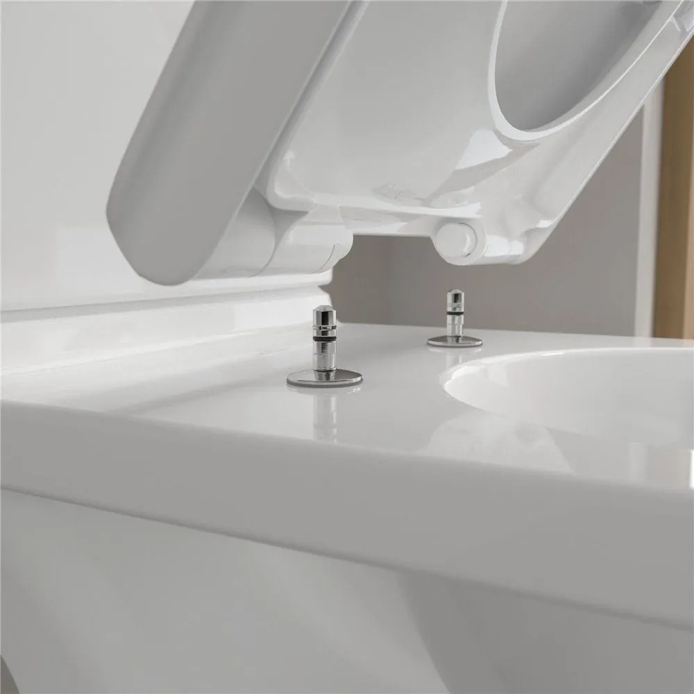 VILLEROY &amp; BOCH ViCare WC misa kombi (zvýšená) s hlbokým splachovaním bez vnútorného okraja, zadný odpad, 360 x 710 mm, biela alpská, 4620R001