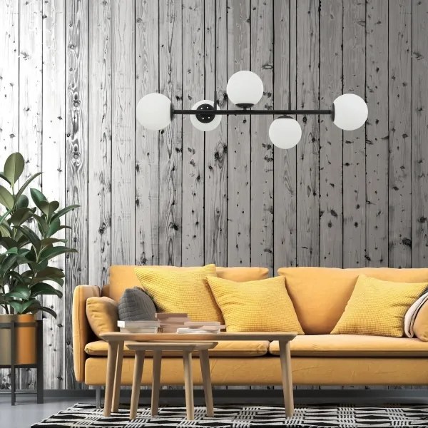 Luster na lanku MADDIE 5xE14/5W/230V čierny