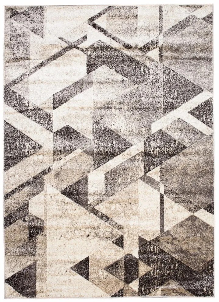 Univerzálny moderný koberec s geometrickým vzorom v odtieňoch hnedej Šírka: 80 cm | Dĺžka: 150 cm