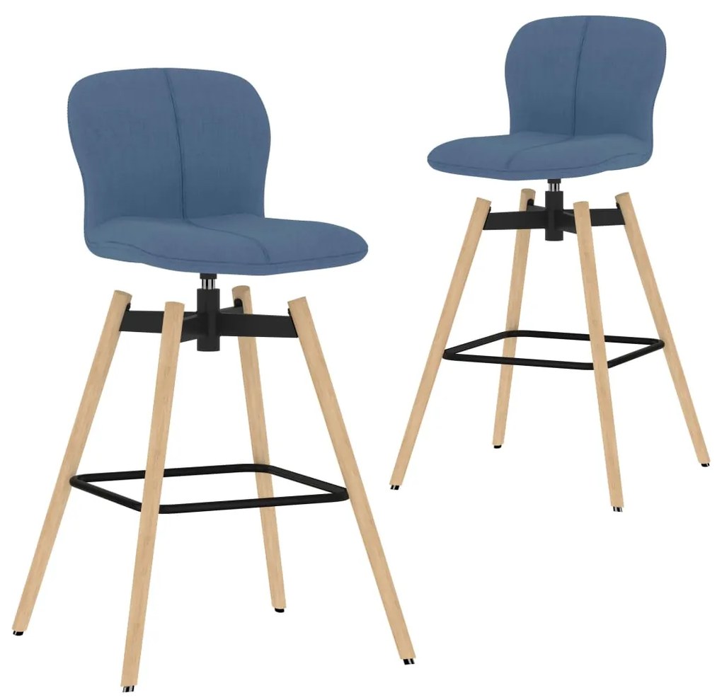 vidaXL Otočné barové stoličky 2 ks, modré, látka