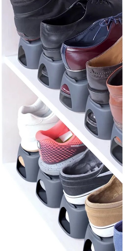 Prosperplast Organizér na topánky, plastový, sada 4 ks pre veľkosť 38-45, transparentný