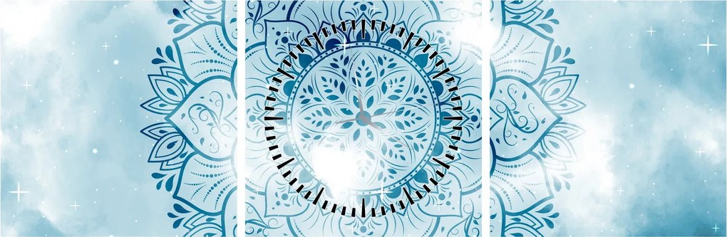 Obraz - Nebeská mandala (s hodinami) (90x30 cm)