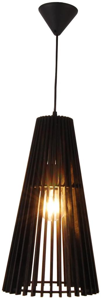 CLX Závesné škandinávske drevené osvetlenie SESTO SAN GIOVANNI, 1xE27, 40W, čierne