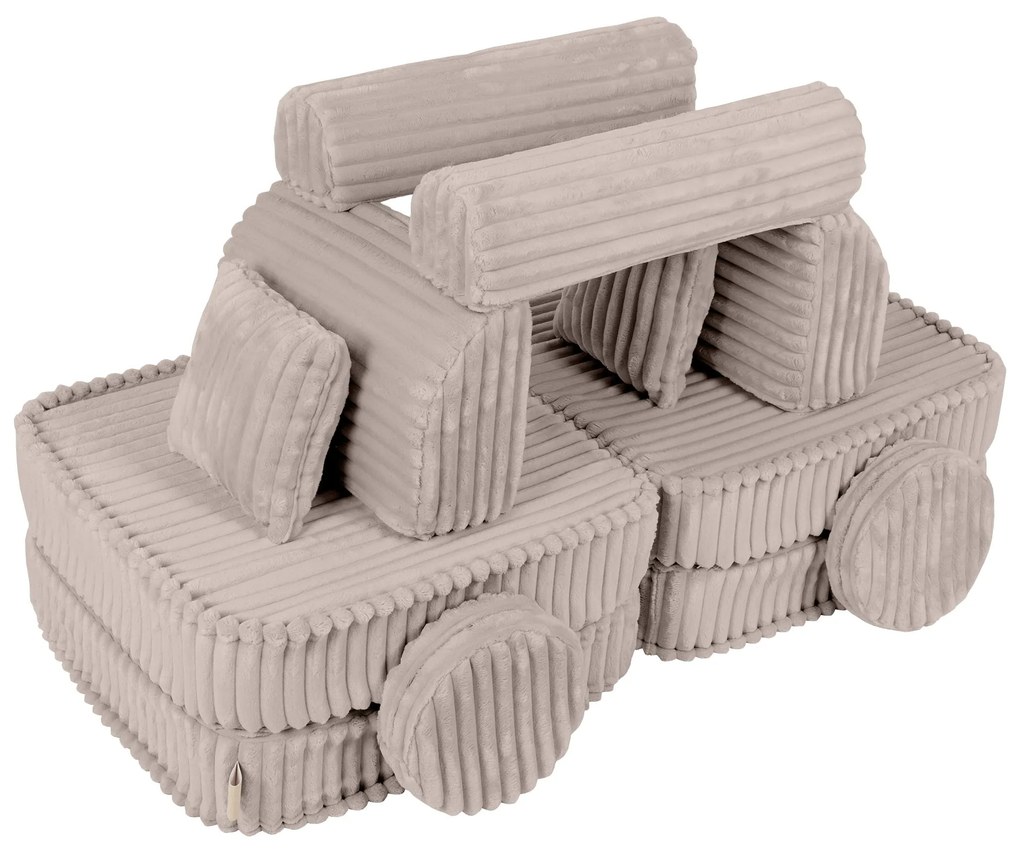 MeowBaby® Churros detská pohovka Plus, Pebble Beige