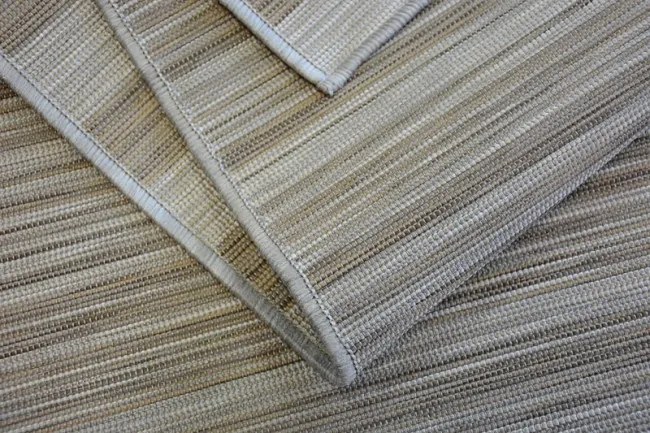 Exteriérový Obojstranný Koberec SIZAL DOUBLE 29203/750 Pásky hnedý/béž