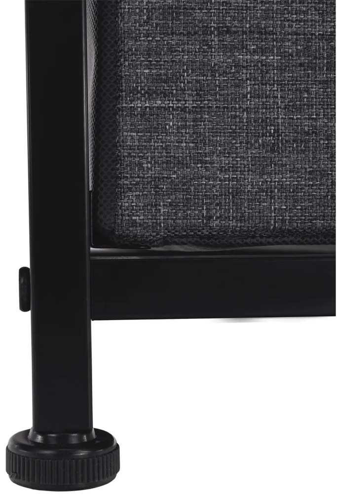 Komoda PALMERA s látkovými zásuvkami, čierna