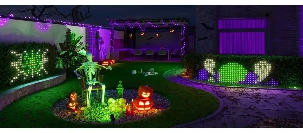 Govee - LED RGBIC Vonkajšia svetelná sieť 143x85cm Wi-Fi Matter IP65