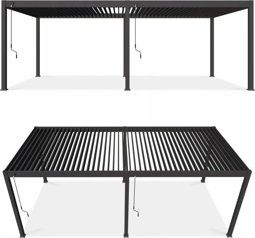 Záhradná terasová pergola Deluxe Veľká 3,6x7,2 m Antracitová Gutroof