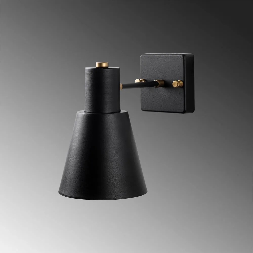 Nástenné svietidlo v čiernej a zlatej farbe ø 14 cm Funnel – Opviq lights