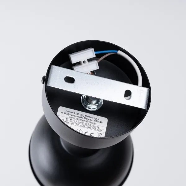 Sollux SL.1316 - Nástenné bodové svietidlo ELBA 1xE27/15W/230V čierna