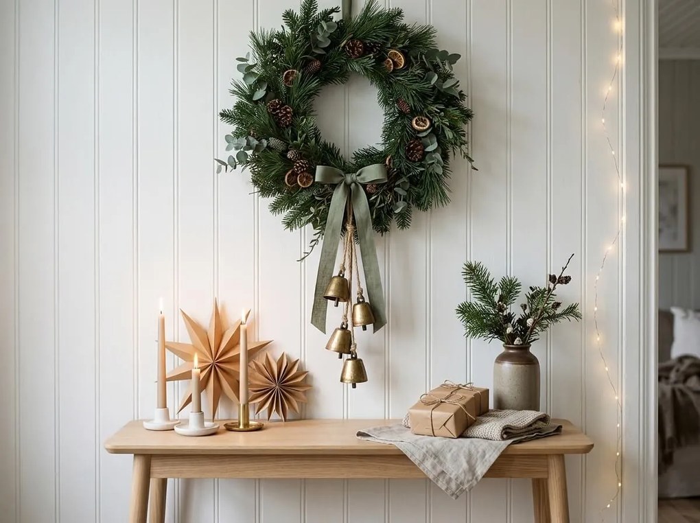 Vianočná závesná dekorácia GOLDEN BELLS 35 cm, zlatá