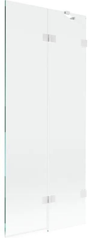 Mexen Lunar, 2-krídlová vaňová zástena pravá 80 x 150 cm, číre sklo, biela, 897-080-100-20-00-P