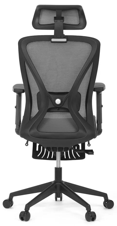 Ergonomická kancelárska stolička ZANE s podnožkou — sieťovina/látka, sivá